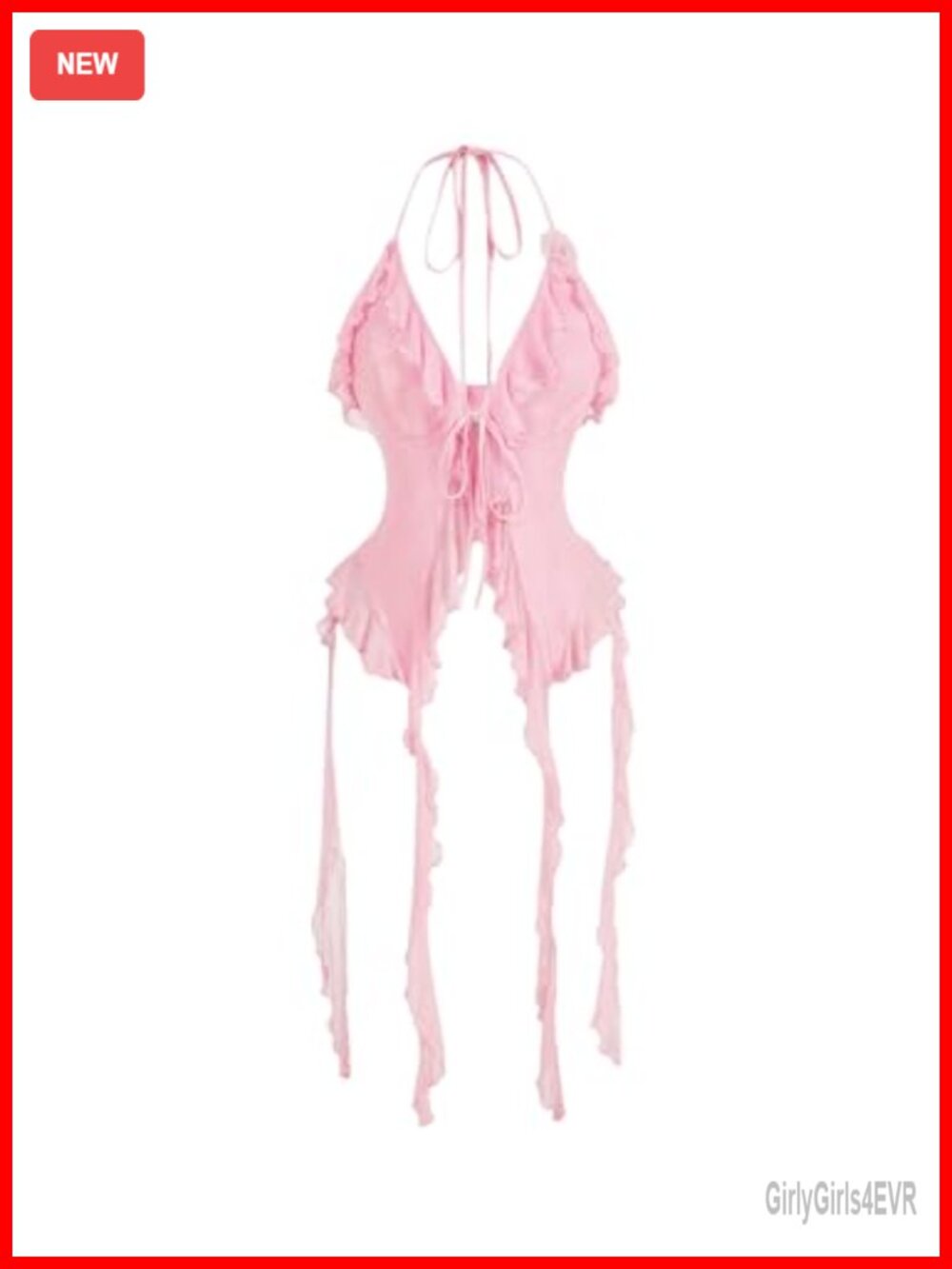 WDIRARA Women's 3D Flower Tie Front Ruffle Halter Top Tie Backless Camisole